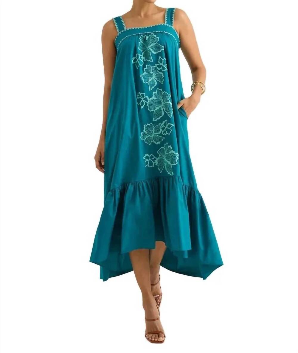 NEW ALIVIA jane drop hem midi dress in teal